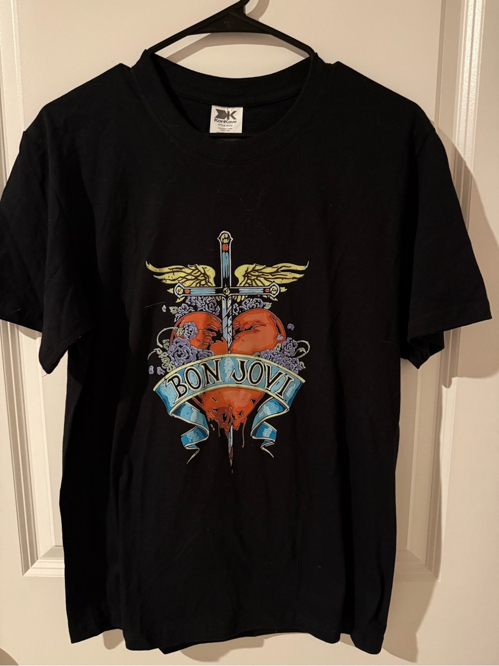 Black Graphic Tee - Heart & Sword Design